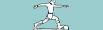 Fotbollsspelare (illustration: Magnus Nilsson efter gammalt foto)