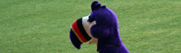 Fotbollslaget Partick Thistles maskot på jobbet (foto: Magnus Nilsson)