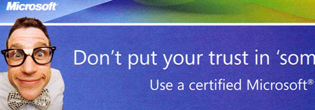 Typisk it-nörd i reklam från Microsoft.