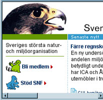 Naturskyddsföreningens hemsida (detalj)