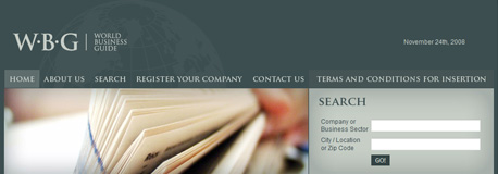 World Business Guides webbplats.