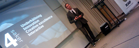 Johan Ronnestam var en av talarna på XCAP Social Media Summit 2009 (foto: Magnus Nilsson)